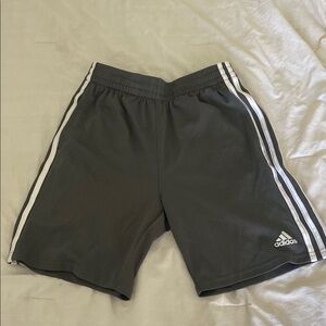 Adidas Black and White Athletic Shorts with Signature Stripes